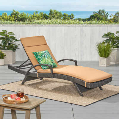 Billur 79.25" Long Reclining Single Chaise with Cushions by Wade Logan