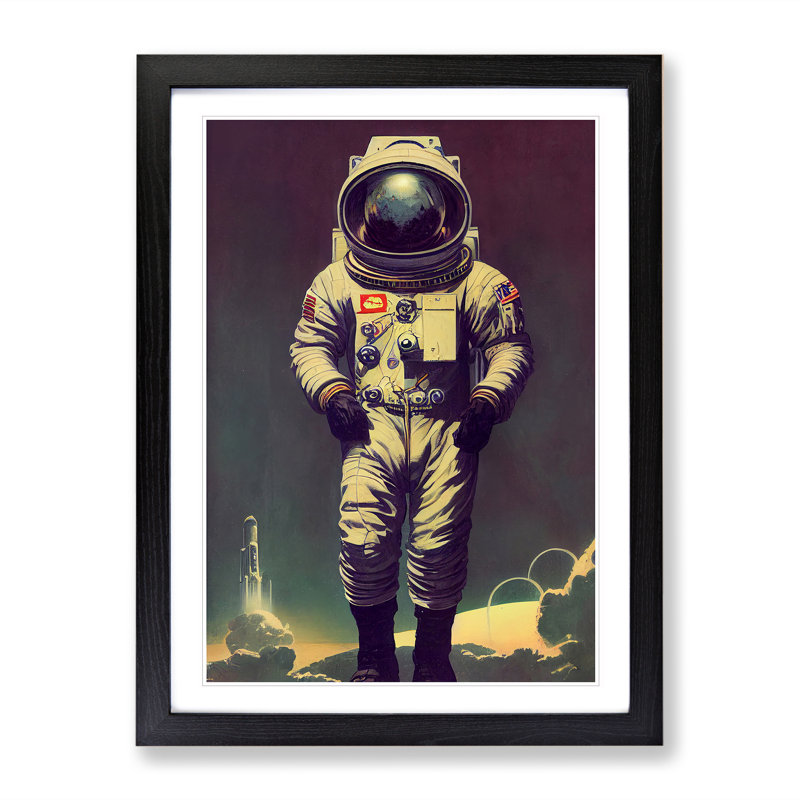 Brilliant Astronaut - Single Picture Frame Print, 34cm H x 25cm W x 2cm D, Black