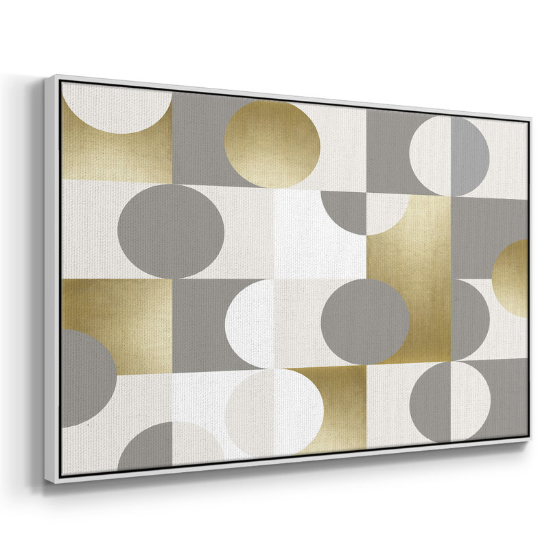 Modern Modern Gold Reflections, reproduction d'art sur toile, Blanc, H 25 po x l 37 po x P 2 po