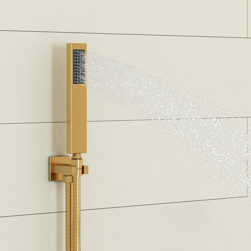 10 Inch Rainfall Shower System with Rough in-Valve, Brushed Gold