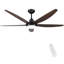 Ventilateur de plafond d'intérieur moderne standard à 5 pales 48 po / 56 po DEL avec télécommande et ensemble d'éclairage inclus-1689688705-1689688704