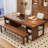 Walnut Rectangular Solid Wood desks-107276577