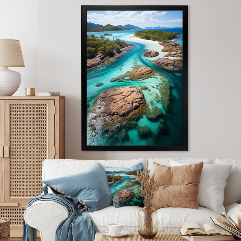 «Australie Whitsunday Island Paradise I», reproduction sur toile, H 20 po x l 12 po x P 1 po, Cadre photo noir