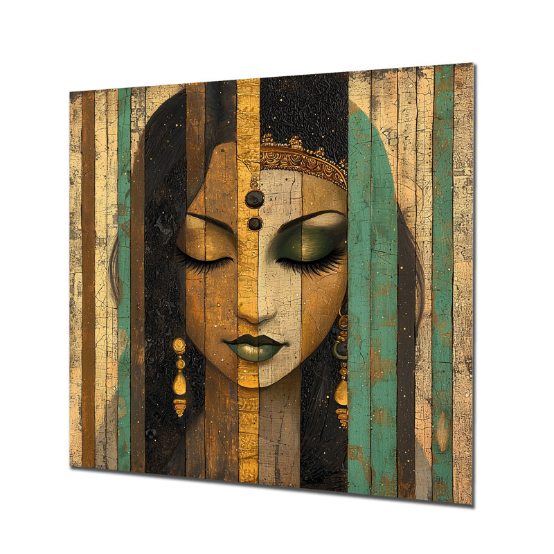 «Jacquay - People», impression sur métal, impression d'art indien, H 16 po x l 16 po x P 0,84 po