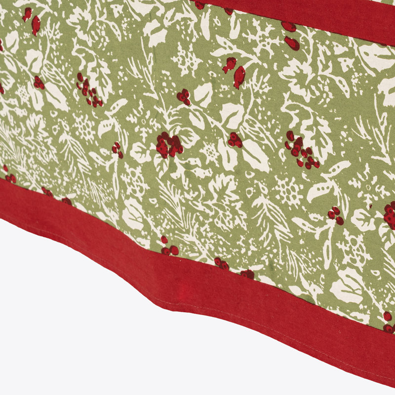 Baies De Houx Handmade Floral Tablecloth, 90" Square