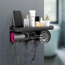 Rebrilliant Manerva Hair Tool Organizer Dryer Holder Cabinet Wall Mount  Bathroom Sink 5 Adjustable Height 3 Compartments