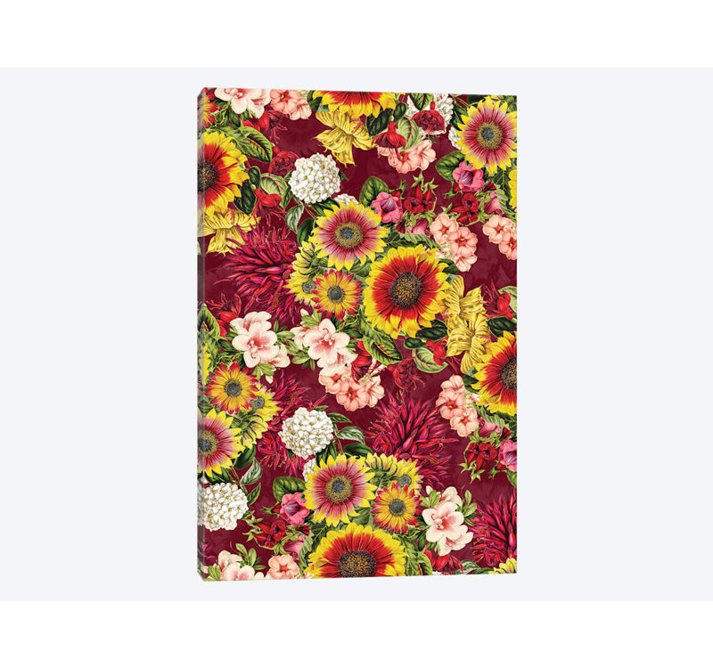 « summer botanique jardin xv » par burcu korkmazyurek, reproduction d’impression sur toile tendue, H 32 po x l 24 po x P 1 po