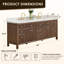 Meuble-lavabo double Lala de 84 po avec comptoir en pierre reconstituée blanche grainée, sans miroir-1948037097
