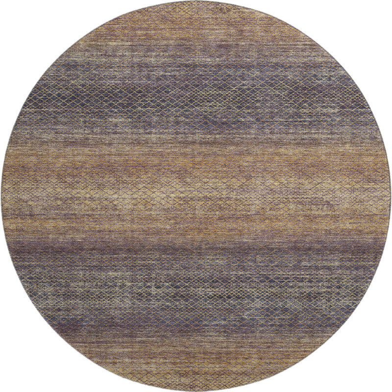 Premium Machine Washable Ariel Geometric Rug, Round 8'