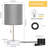 Small Bedroom Lamp with Marble Base and Gold Metal Small Table Lamp Grey-Gold