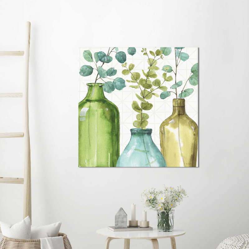 " Mixed Greens LVI " by Lisa Audit, 31.5" H x 31.5" W x 2" D, Champagne Floater Frame