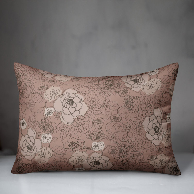Polyester/Polyester Blend Lumbar Rectangular Pillow Cover & Insert, Pink