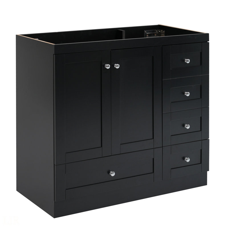 Meuble-lavabo noir 36 po (lavabo non inclus) [armoire seulement], meuble-lavabo