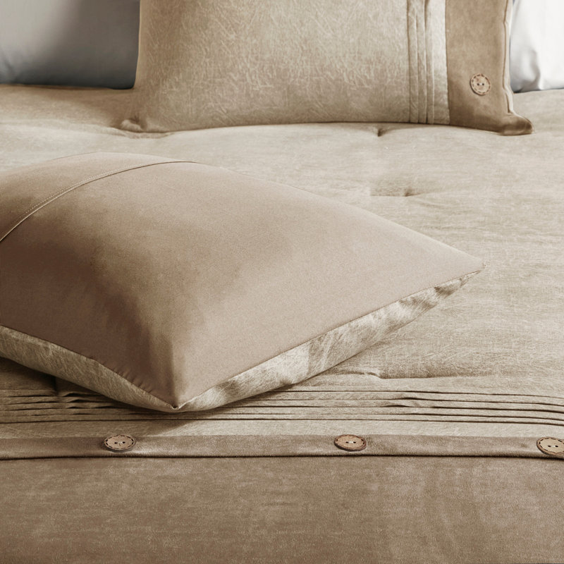 7 Piece Comforter Set Tan