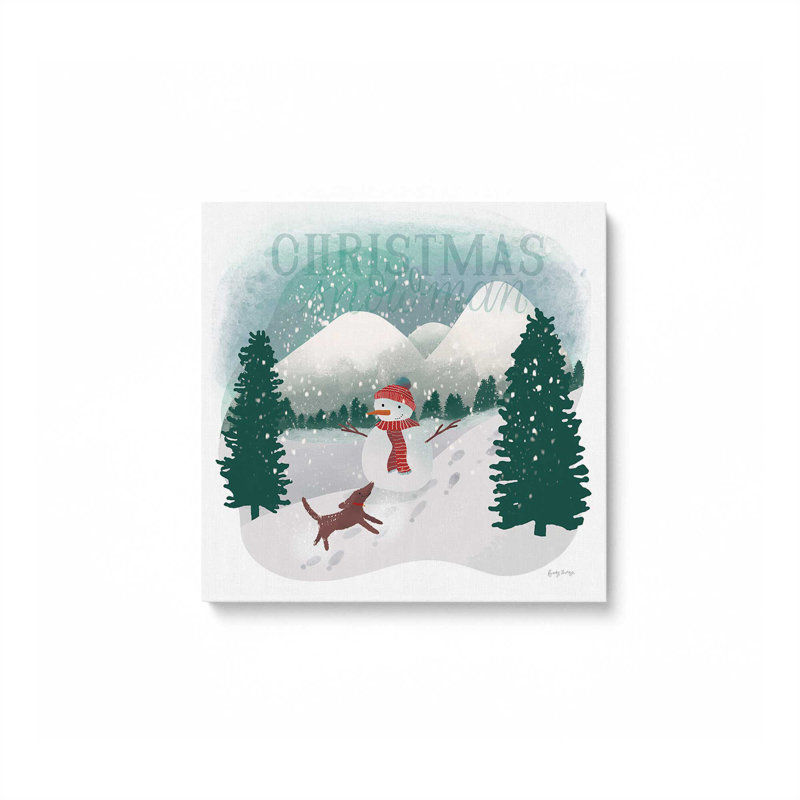 «Christmas Fun in Snow III», reproduction sur toile dans un cadre poli, Toile tendue, H 16 po x l 16 po x P 1,25 po