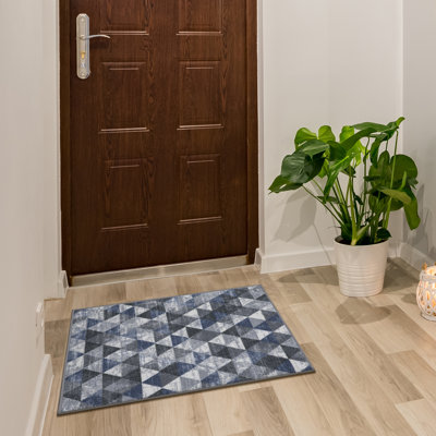 Machine Non-Slip Geometric Area Rug For Living Room, Hallway Runner, Entryway Rug