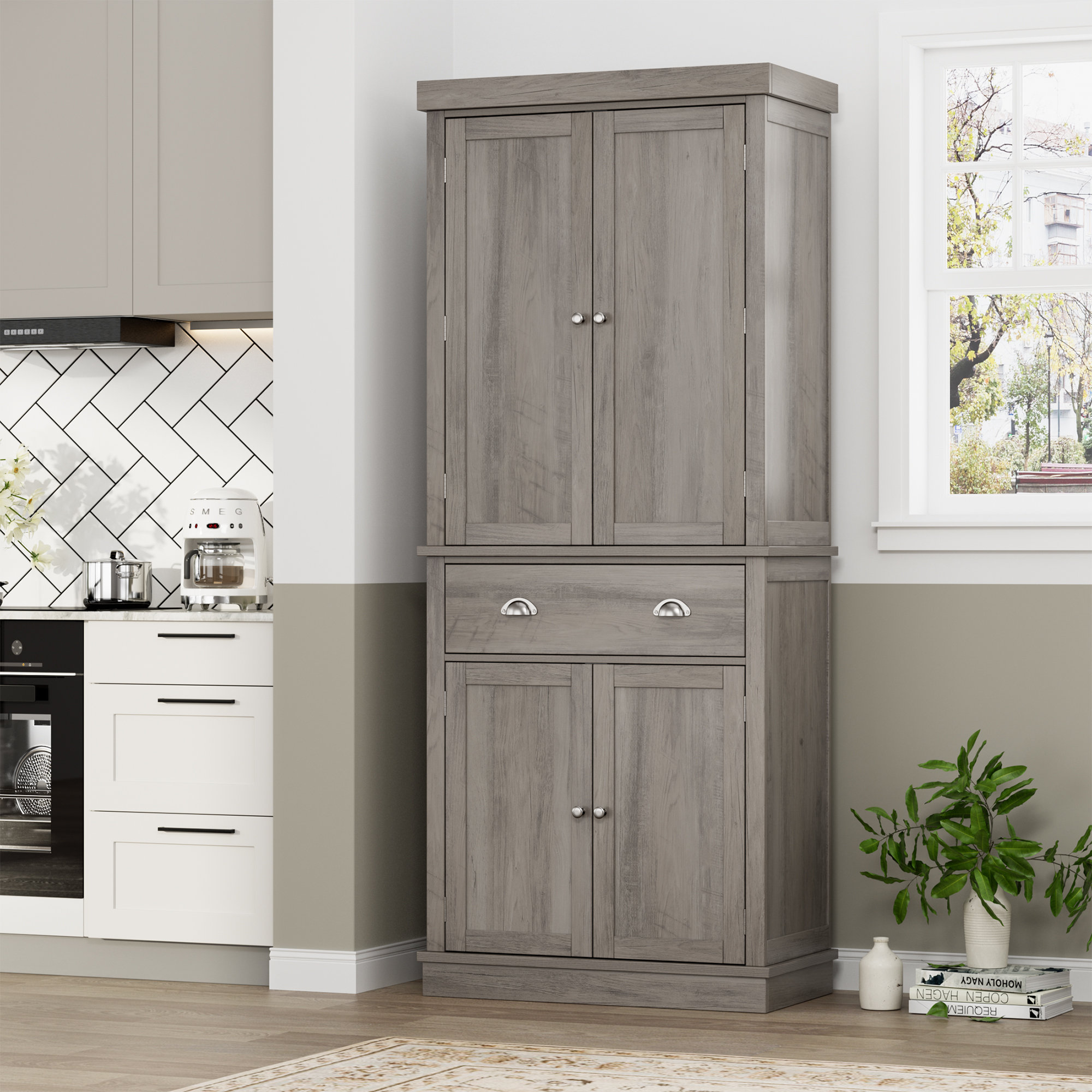 Lark Manor 72.4'' Tall 2-Double Door 1-Drawers Kitchen Pantry & Reviews ...