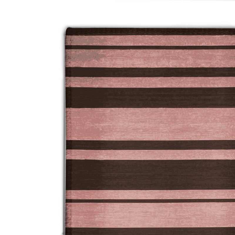 HorizontalStripes Black Indoor and Outdoor Area Rug, Rectangle 4' x 6'