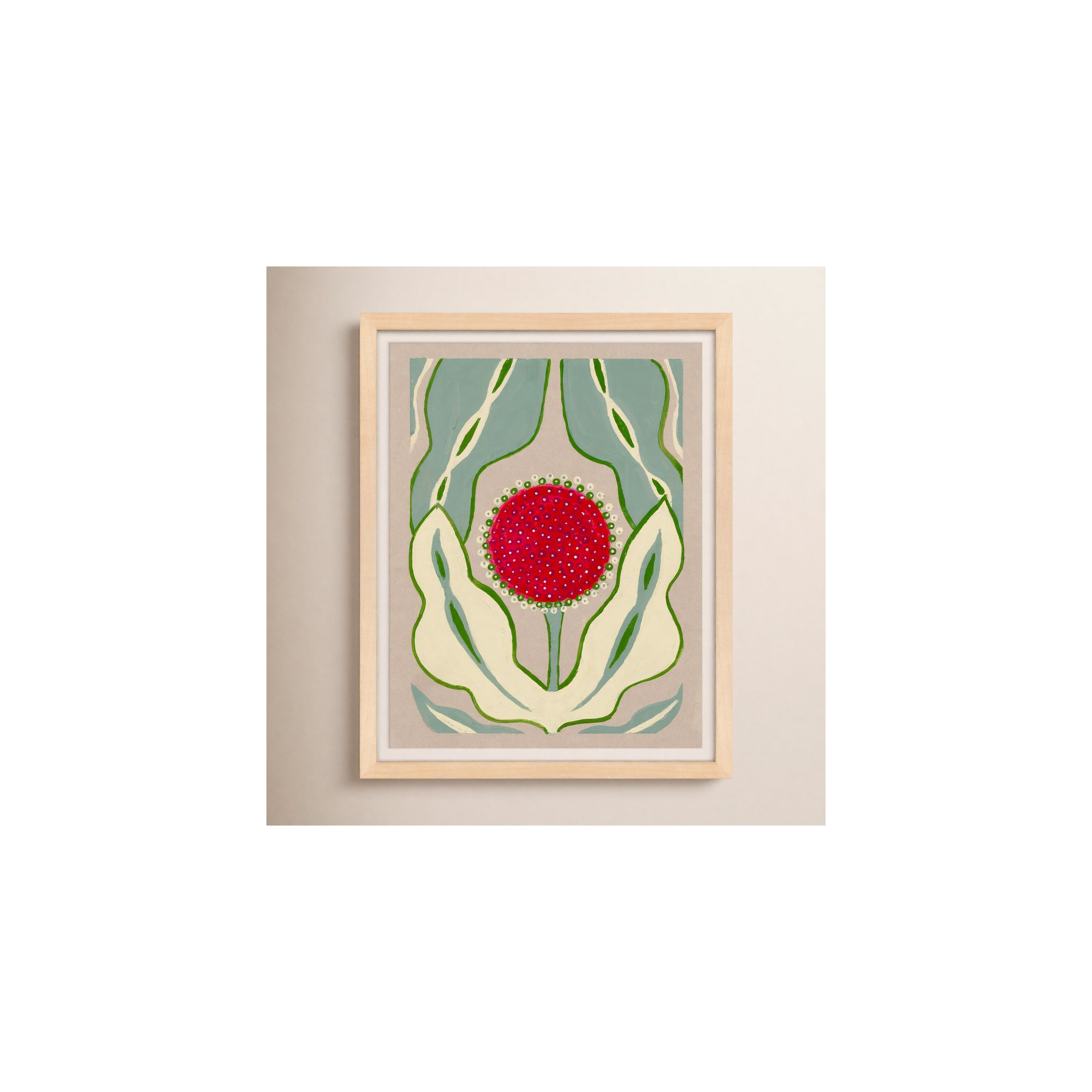 Magical Poppy 2 by Andrea Stokes, 20" H x 16" W x 1.25" D, Maple Framed Paper