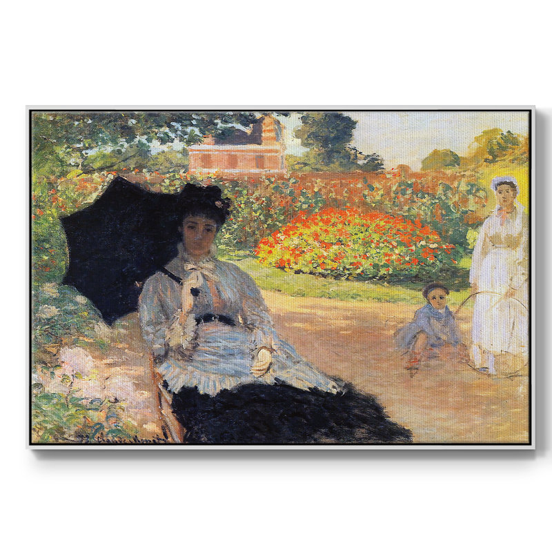 Camille Monet dans le jardin, 1873, L 27 po x H 41 po x P 2 po, Blanc