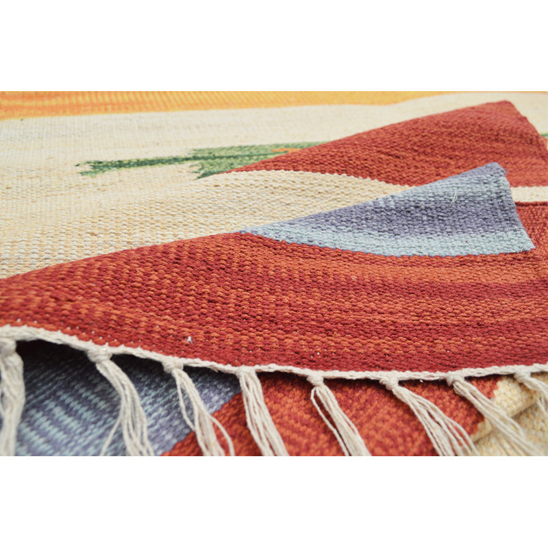Southwestern Cotton Hand Woven Area Rug, Rectangle 60 x 90cm