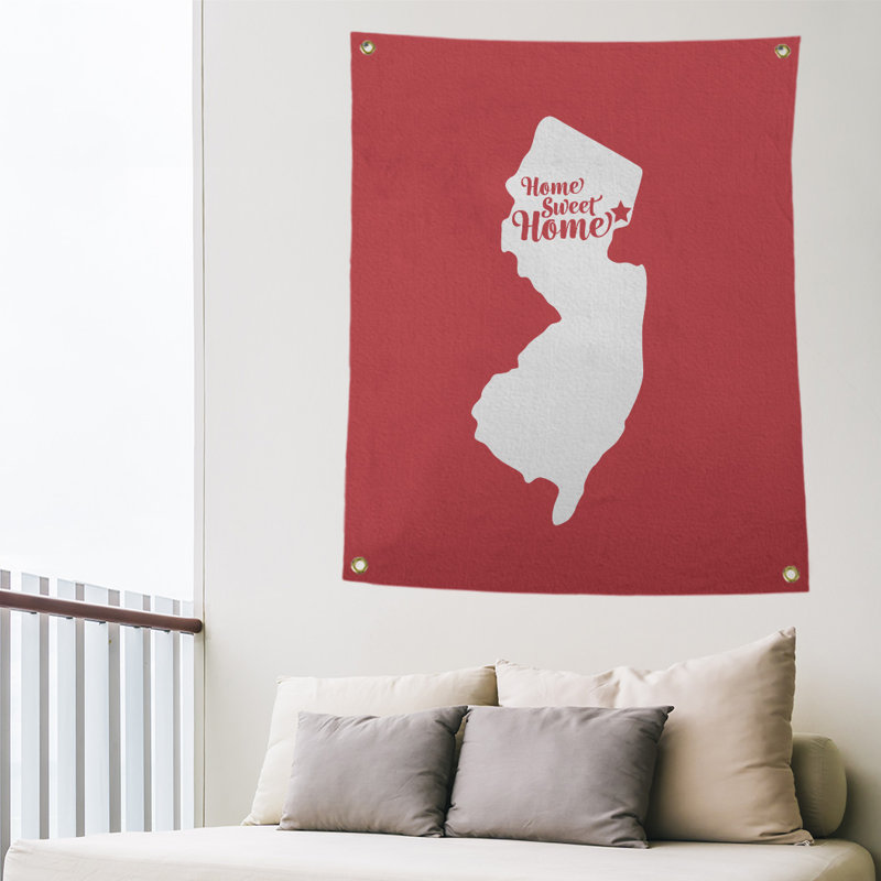 Tapisserie murale à la maison en jersey doux jersey city, H 36 po x l 26 po, Rouge