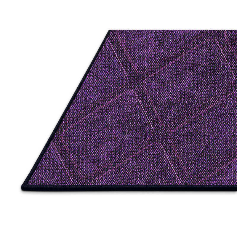Tapis mauve à motif géométrique, Rectangle 5 pi x 7 pi
