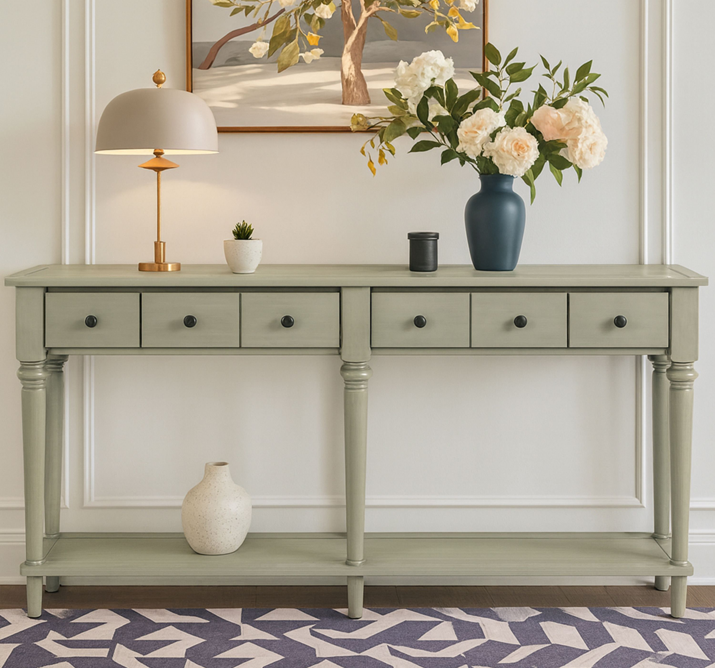 Red Barrel Studio® Classic Wooden Living Room Console Table Entryway ...