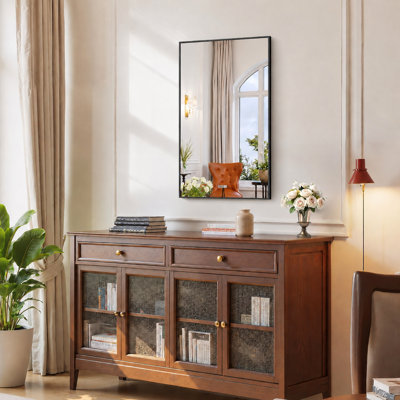 Bathroom Mirror, Vanity Mirror Wall Mounted, Rectangular, Anti-Rust, Tempered Glass, Horizontal or Vertical