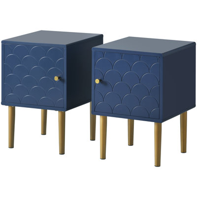 Iain 35cm W Metal Bedside Table