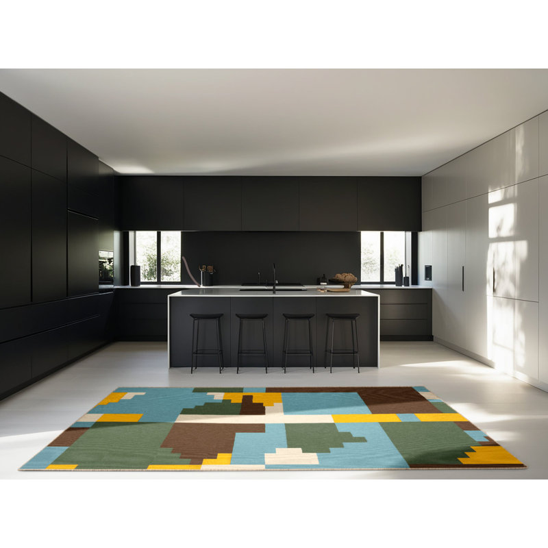 Blocky Horizons Rug, Rectangle 2' x 3'