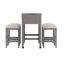 Ensemble de salle à manger rectangulaire de style comptoir avec dessus en faux marbre - Table, tiroir et 4 tabourets pour une ambiance chaleureuse et confortable (5 pièces).