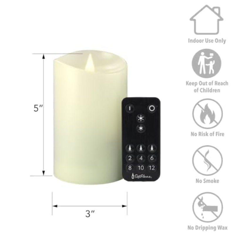Flameless LED Candles with Remote Control, Flickering 3D Moving Flame Battery Operated Candles in Real Wax Shell for Indoor Use, Home decor Ivory