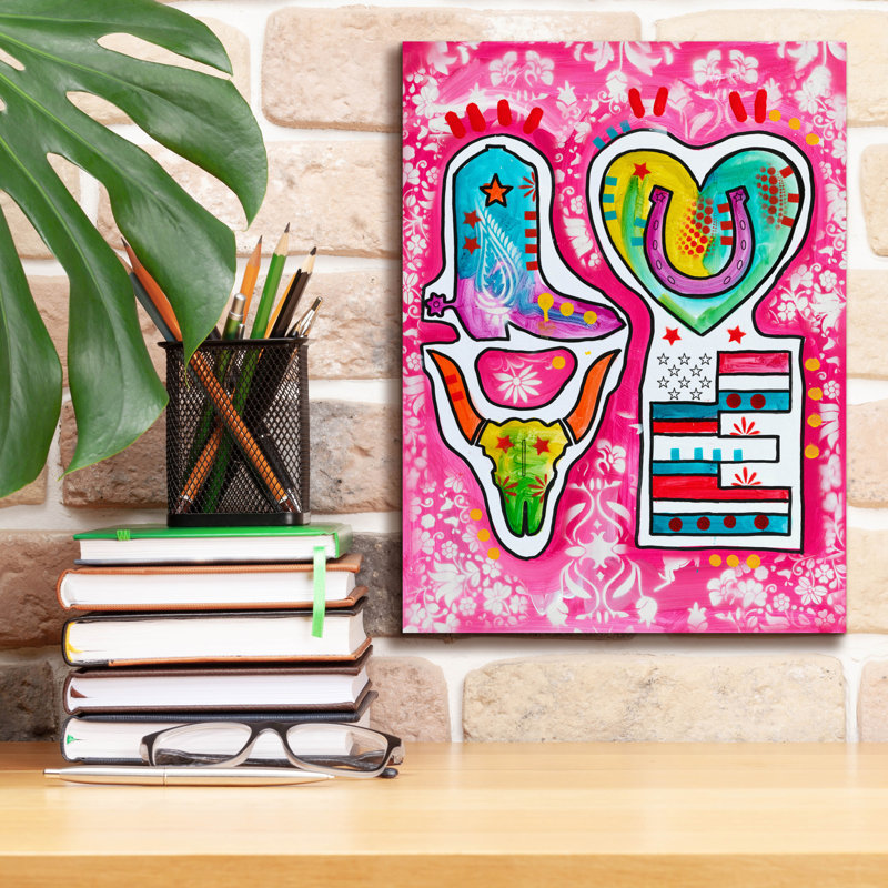  «Western Love» par Dean Russo, art mural sur toile, 12 po x 16 po, H 16 po x l 12 po