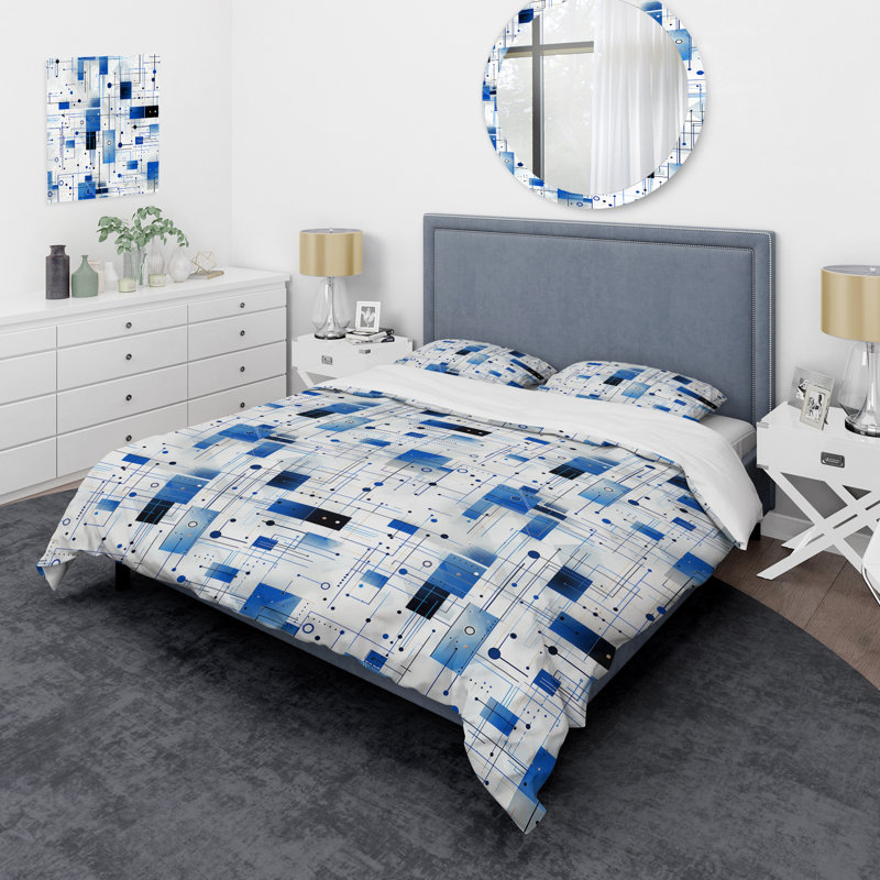 Ensemble de housse de couette Julisia, Housse de couette simple + 1 taie décorative stan