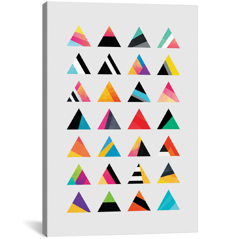 «Triangle Variation», reproduction d'impression sur toile, H 26 po x l 18 po x P 1,5 po, Toile avec cadre noir, Pas de tapis