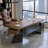 Tan+Black Rectangular Solid Wood+Iron desks-108304474-108304472