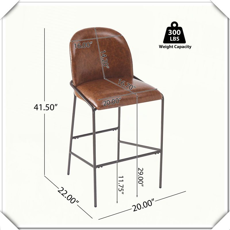 Ensemble de 2 tabourets de bar rembourrés en métal avec structure en bronze et siège en similicuir pratique