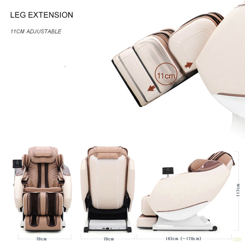 Fauteuil inclinable SL-Track avec fauteuil gonflable et massage à plein corps, avec écran tactile ACL et mini télécommande vocale