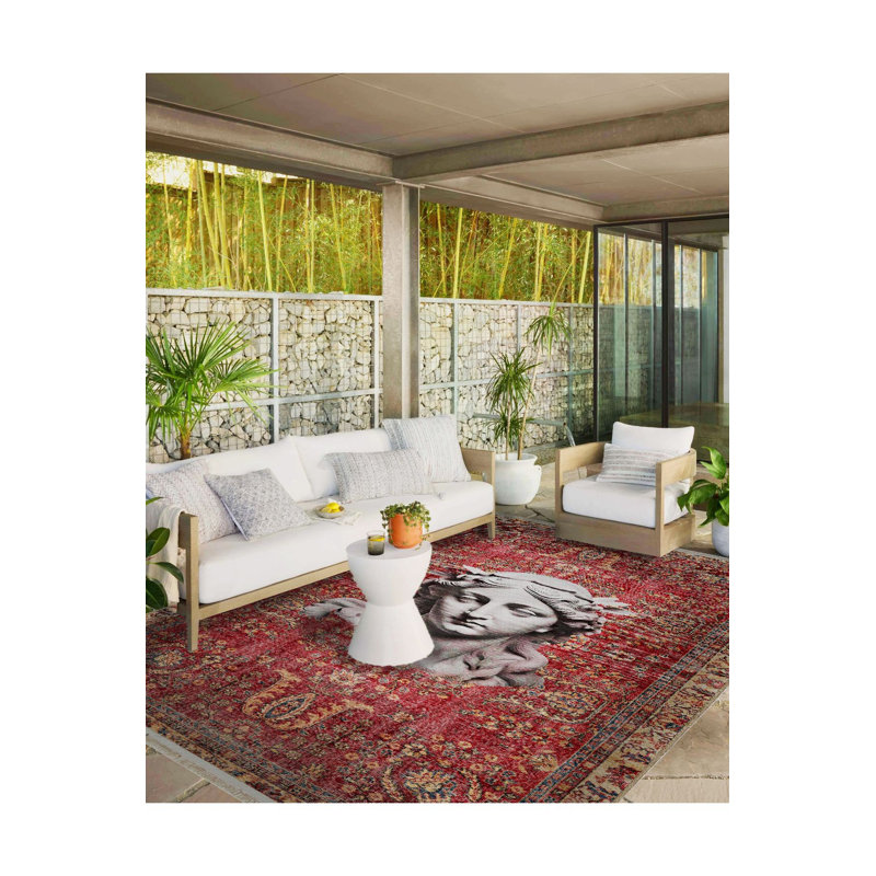 Tapis décoratif lavable en machine Statue Statue, Sous-tapis rectangulaire 5 pi 1 po x 7 pi 7 po inc