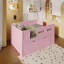 Lit plateforme en bois avec garde-corps et tiroir, rose-481894273-481894276