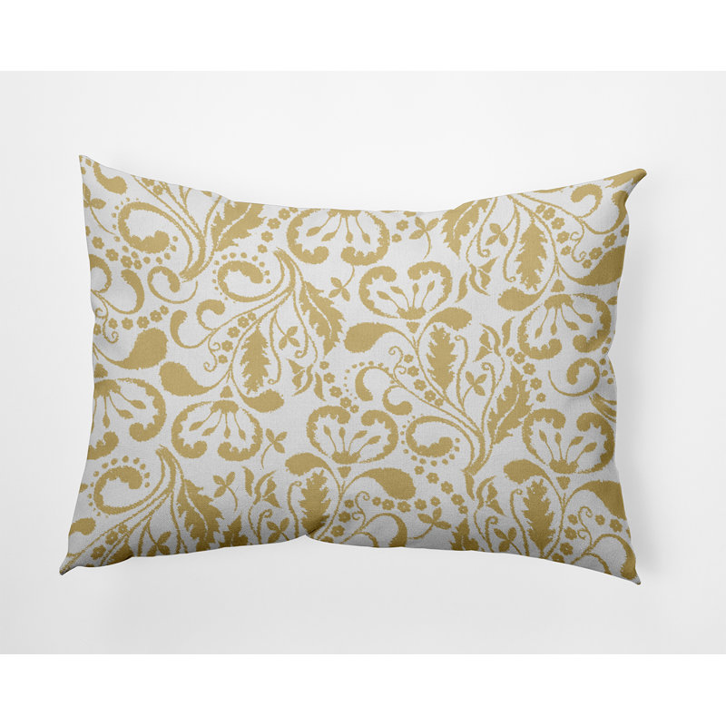 Polyester/Polyester Blend Lumbar Rectangular Pillow Cover & Insert by E by Design, Yellow