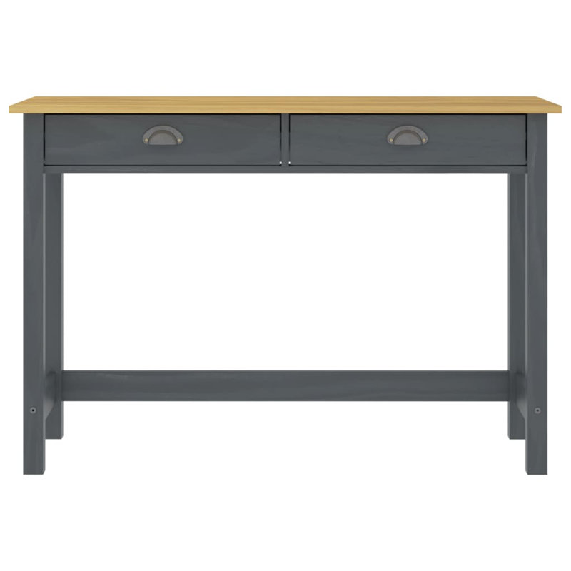 Fung 110cm Solid Wood Console Table, Grey, Brown