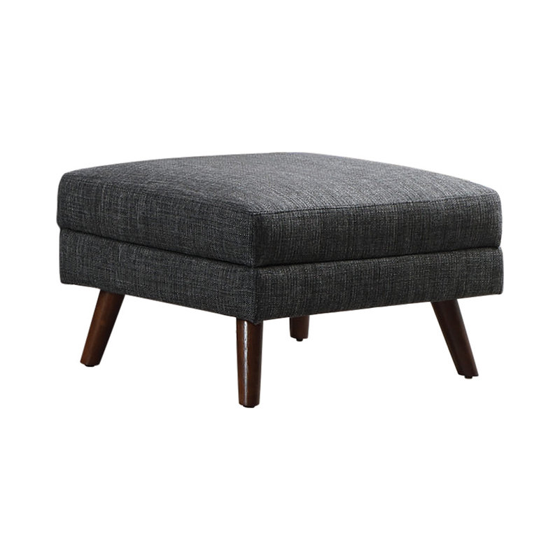 Repose-pieds Luiken, Polyester gris foncé, Noyer