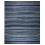 Large Size Blue Color Stripe Pattern Antique Flat Weave Dhurrie Rug