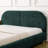 Queen Size Bed Frame, Modern Simple Style, Curved Headboard, Circle , Strong Leg Support, Upholstered With Fabric, Robust Legs, Style --811790505