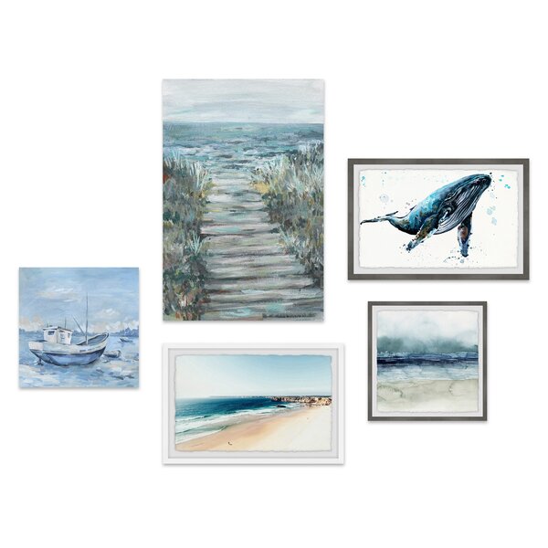 Highland Dunes Strinko Framed On Canvas 5 Pieces Set & Reviews | Wayfair