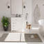 Meuble-lavabo de salle de bain avec lavabo, meuble-lavabo avec tiroir rabattable, 3 tiroirs, porte à fermeture en douceur-75598047-75598041