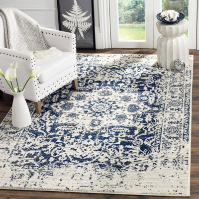 Leyva Cream/Navy Area Rug