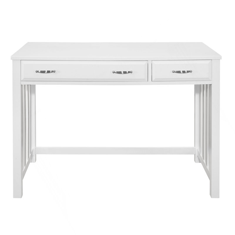 Meuble de bureau moderne et traditionnel 1Pc avec 2 tiroirs avec tiroir à clavier blanc